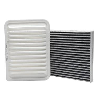 Imagem de 17801-21050 87139-07010 Conjunto combo de filtro de ar do motor e filtro de ar da cabine compatível com Toyota Corolla 2009-2016, Matriz 2009-2014, Scion xD 2008-2010, Pontiac Vibe 178801-2014 01-0T