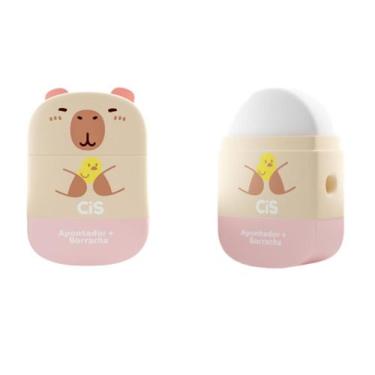 Imagem de Apontador 2 em 1 com Borracha Cis Capivara Para Escola e Escritório, R