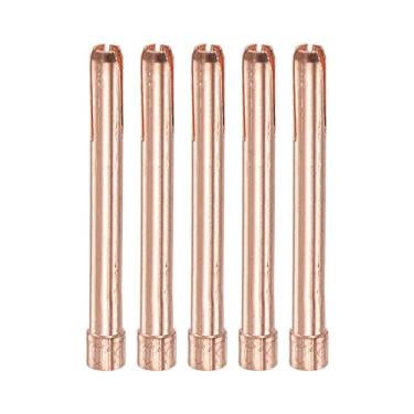 Imagem de 5 peças TIG Collet 3,2 x 50 mm pinça de eletrodo de tungstênio pontas de pinça de substituição para série de tochas de soldagem TIG