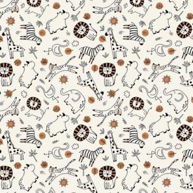 Imagem de Tecido Tricoline Mini Safári fundo Off - Peripan - Ideal para Artesana