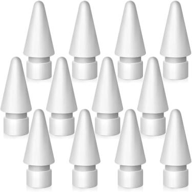 Imagem de Pontas de substituição compatíveis com Apple Pencil Pro/1ª geração/2ª geração/pontas USB-C para lápis, acessórios de pontas de lápis compatíveis com iPad Pro Pencil (pacote com 12)