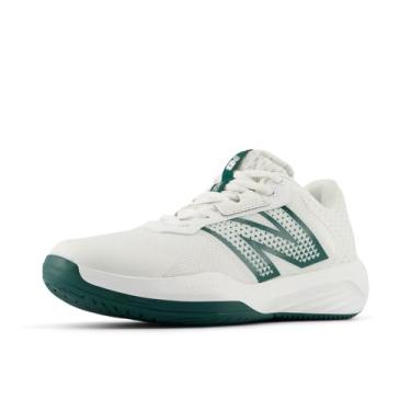 Imagem de New Balance Tênis feminino 696 V6, Branco/verde pântano, 7.5