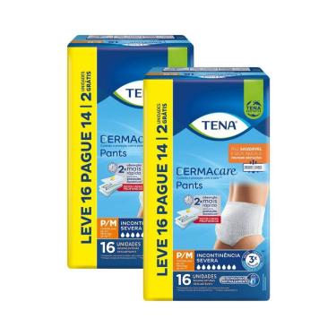 Imagem de Kit 2 Roupa Intima Tena Pants Dermacare Tamanho P/M com 16 Unidades