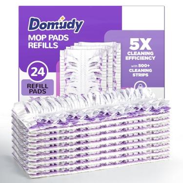 Imagem de 5 refis de esfregão elétrico de limpeza para esfregão Swiffer Power, mais de 500 tiras de refil PowerMop para várias superfícies, 30 esfregões de madeira descartáveis, esfregão de substituição