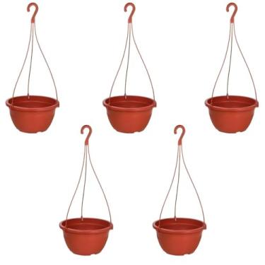 Imagem de Kit 5x Vasos De Pendurar Ou De Mesa Com Furo Decoração Linda (Terracota)