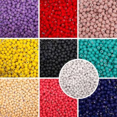 Imagem de Kit Miçanga Passante Bolas Emborrachadas 8mm Plástico 10 Cores 500pçs 