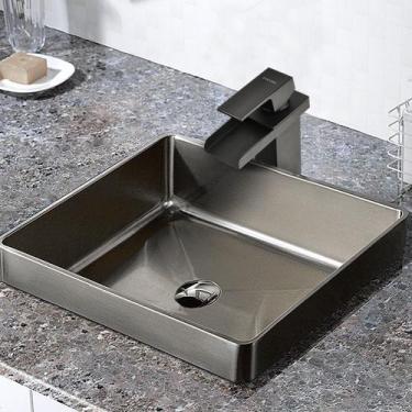 Imagem de Torneira Banheiro Monocomando Lavatório Cascata Preto Za-802 - ZAGANZA