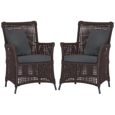 Imagem de Poltronas Igapó Alumínio Pintura Preta Corda Náutica E11 Marrom