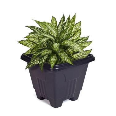 Imagem de Vaso De Planta Quadrado Grande 16,5 Litros Floreira Jardim Decorativo Cachepot Cone Plastico Horta Casa Preto