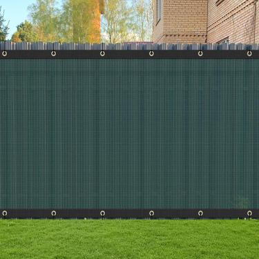 Imagem de ZGR 6' x 50' Tela de cerca de privacidade resistente capa de para-brisas tecido de cerca de tela de malha com ilhós de latão e abraçadeiras de cabo, 160 GSM 90% bloqueio UV, verde