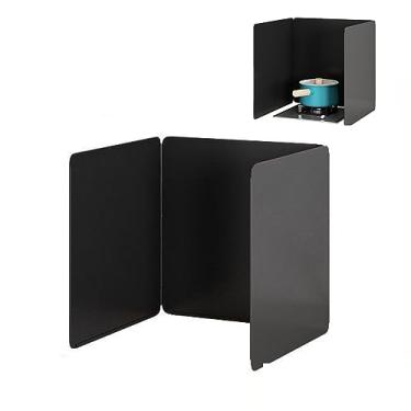 Imagem de HYUIO Protetor antirespingos de óleo antiaderente para cozinha e para-brisa dobrável para fogão de acampamento, barreira de óleo eficaz e proteção contra o vento