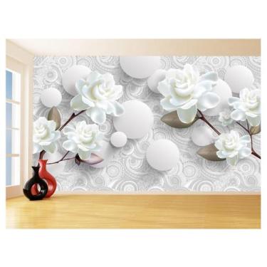 Imagem de Papel De Parede 3D Floral Textura Sala Flores 3,5M Xfl337 - Você Decor