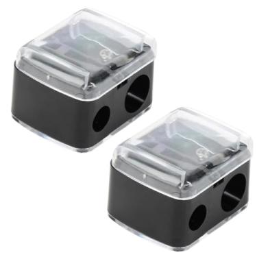 Imagem de Apontador de lápis cosmético duplo de 2 peças para delineador de sobrancelha, delineador de lábios, ferramenta essencial de maquiagem