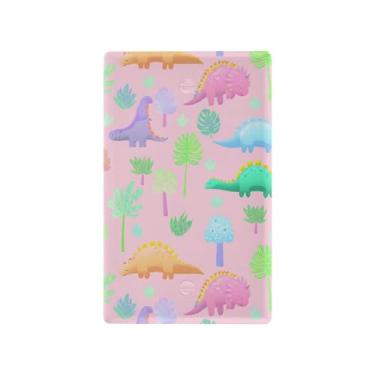 Imagem de SEHANY Capa de tomada de parede de dinossauro engraçado não utilizada, tamanho padrão e à prova de calor, placas decorativas para decoração de escritório doméstico (11,5 cm x 7 cm)