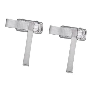 Imagem de Colaxi Conjunto de 2 faixas de pulso para levantamento de peso, com anéis duplos em D, ideais para exercícios em banco de musculação e levantamento de peso, Cinza 32x17.5cm