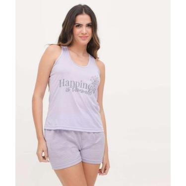 Imagem de Pijama Feminino Nadador Estampado Marisa-32009, Lilás, P