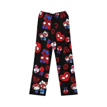 Imagem de Conjunto De Moletom Feminino Hello Kitty E Homem-Aranha Casual Para Ca