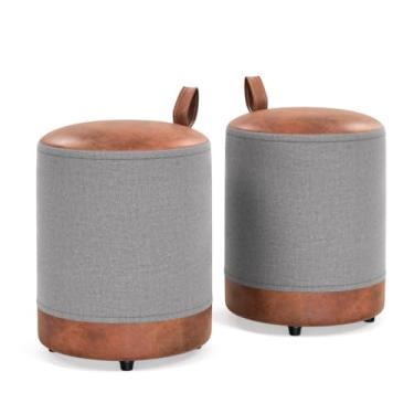 Imagem de Almofadas Redondas Preenchidas – Almofadas De CamurçA Para A Sala De Estar E O Quarto(Cinza)