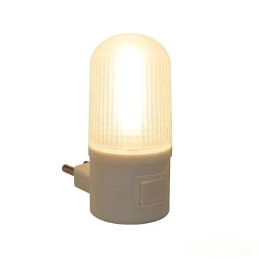 Imagem de Candeeiro de parede com tomada - Luz noturna LED moderna de dupla voltagem 110/220 V, adequada para quartos, escritórios ou corredores, com um design compacto e portátil.