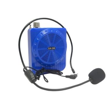 Imagem de Amplificador de Voz Portátil Megafone Bluetooth 5.0 KB-150 com Microfone, Rádio FM, USB, Cartão de Memória, Headset Ajustável e Bateria Recarregável para Aulas, Palestras e Eventos (Azul)