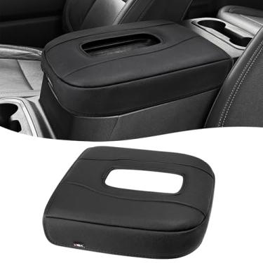 Imagem de KBH Capa de apoio de braço do console central para GMC Sierra e Chevrolet Chevy Silverado 2019-2026, Yukon & Tahoe & Suburban 2021-2026, assento de balde, protetor de tampa de descanso de braço