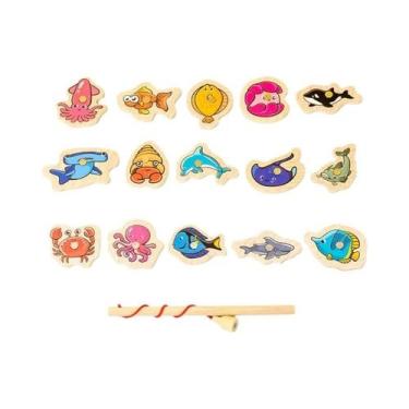 Imagem de Brinquedos De Pesca Magnéticos De Madeira Montessori Para Crianças, Jo