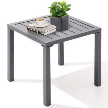 Imagem de Mesa auxiliar cuadrada para exterior Crestlive Products de aluminio en