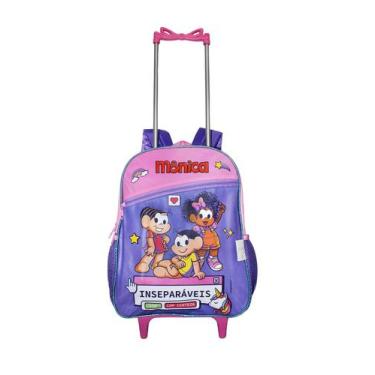 Imagem de Mochila Turma Da Monica Infantil Meninas Escolar Rodinhas - Luxcel