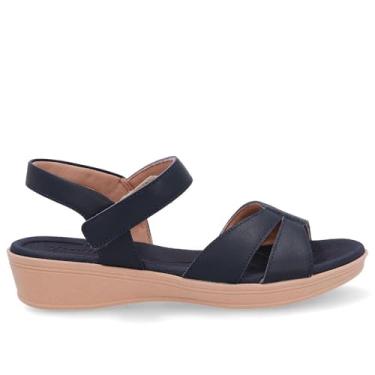 Imagem de Sandalia Usaflex Anabela Baixa Ref Ud04011 Azul 39
