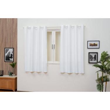Imagem de Cortina Oxford Tecido 2,00x1,40 sala/quarto-Branco - Filomena