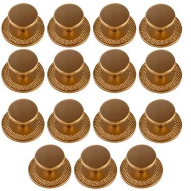 Imagem de Kit 15 Puxador Ponto Redondo Canela Dourado Escovado Para Gavetas De M