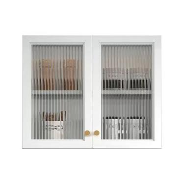 Imagem de Armário de remédios com porta de vidro vintage – Organizador de armazenamento sobre o vaso sanitário, prateleiras de banheiro de várias camadas para armazenamento eficiente no banheiro, cozinha, sala