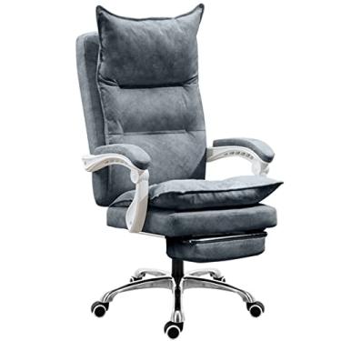 Imagem de Cadeira executiva de mesa comercial Cadeira executiva de tecido tecnológico confortável, cadeira gerencial ergonômica com apoio de cabeça, cadeira de escritório giratória reclinável com apoio de
