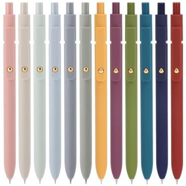 Imagem de Ddaowanx Canetas de gel, canetas de tinta preta de secagem rápida de 0,5 mm, canetas de escrita lisas de ponta fina, material escolar de escritório, presentes para mulheres (24 peças vintage + tinta