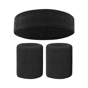 Imagem de Conjunto De Faixas De Suor Para Cabeça E Punhos Masculinas Para Esport