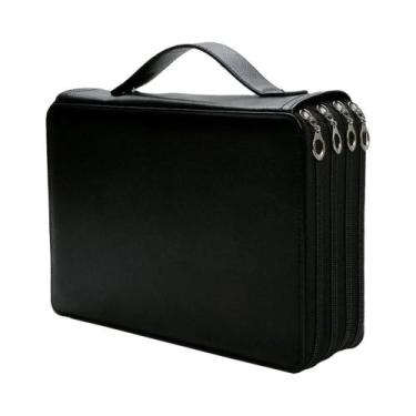 Imagem de Estojo De Lápis Em Couro PU Com 200 Furos, À Prova De Choque, Bolsa Po