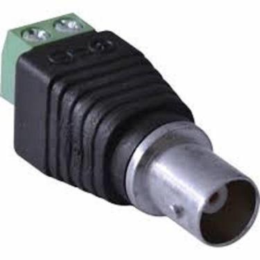 Imagem de Kit 100 Plug Conector Bnc Com Borne Fêmea