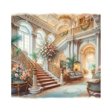 Imagem de Pintura Em Diamante 5D DIY, Mosaico De Paisagem Com Casa, Escadas Em S