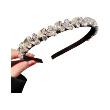 Imagem de Tiara De Luxo Feminina Com Cristais De Strass E Folhas Quadradas, Aces