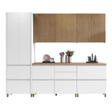 Imagem de Armário De Cozinha Completa 8 Portas 7 Gavetas 100% Mdf Raissa Nesher