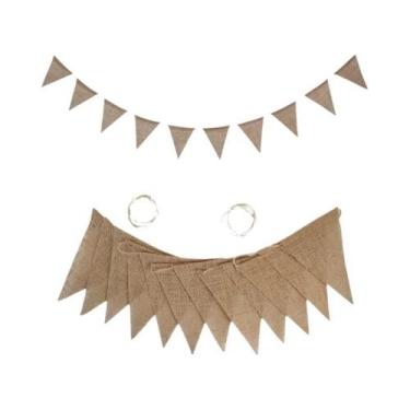 Imagem de Bandeira De Linho Multicolorida Para Aniversário, Bandeira Triangular,