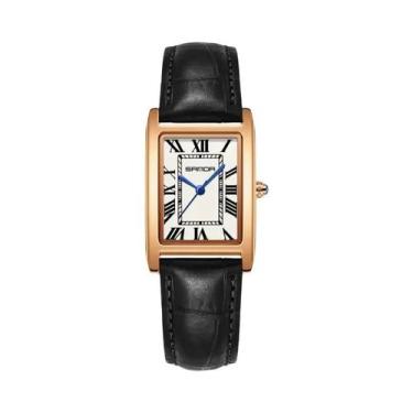 Imagem de Relógio De Pulso Vintage Com Pulseira De Couro Para Homens E Mulheres,