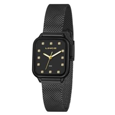 Imagem de Relógio Lince Feminino Preto Retangular Lqnh253l26 P1px