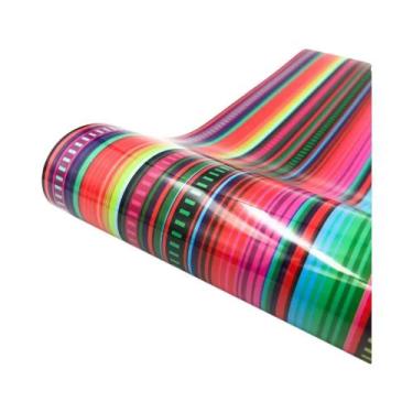 Imagem de Vinil Termocolante TPU/PU Com Listras Neon E Estrelas Em Cores Sortida