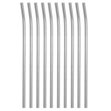 Imagem de Conjunto 10 Canudos De Aço Inox Reutilizável Ecológico Curvado 6,3mm 21cm