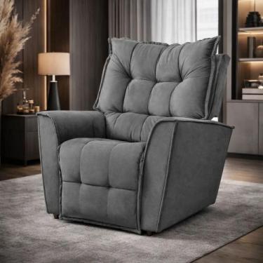 Imagem de Poltrona do Papai Reclinável King Veludo - Star Confort, Chumbo