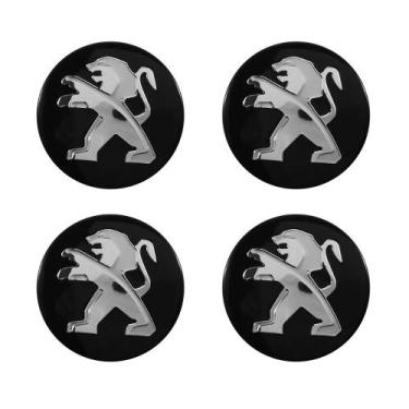 Imagem de Jogo Calota Calotinha P/ Roda Novo Peugeot 208 308 408 Preta - GFM