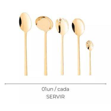 Imagem de Faqueiro Wolff com 101 Peças em Aço Inox Dourado Caixa Litografada Fir