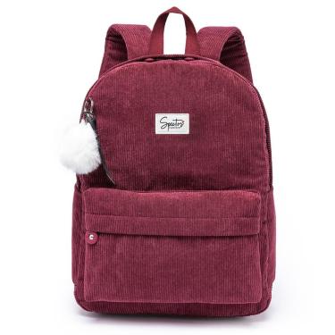 Imagem de Mochila Feminina De Veludo Spector Pequena Velvet Casual Resistente 17 Litros-Feminino