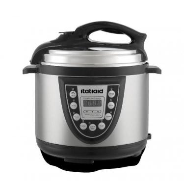 Imagem de Panela De Pressão Elétrica 127V Inox Midi Itatiaia 5L , Preto e Inox, 